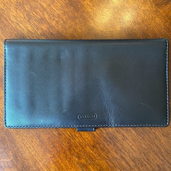 Coach Signature Large Envelope Wallet with Separate Checkbook Cover - Picture 6 of 7